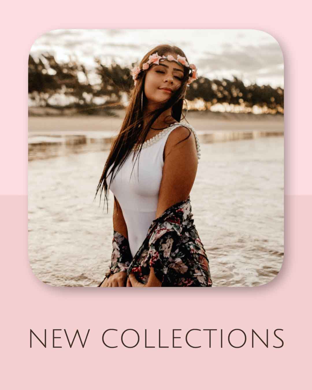 Reel rosa tenue per negozi di abbigliamento, bellezza e acconciature